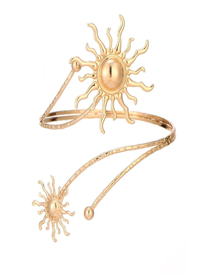 Thalireth Upper Arm Cuff Gold Sun Armlet Open Cuff Wrap Bracelet Arm Bangles Adjustable Bohemian Jewelry Gift For Women (Sun Gold) - Image 1